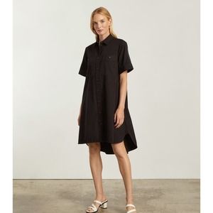 Everlane The Day Tripper Shirtdress High Low Cotton Button Down Black Medium